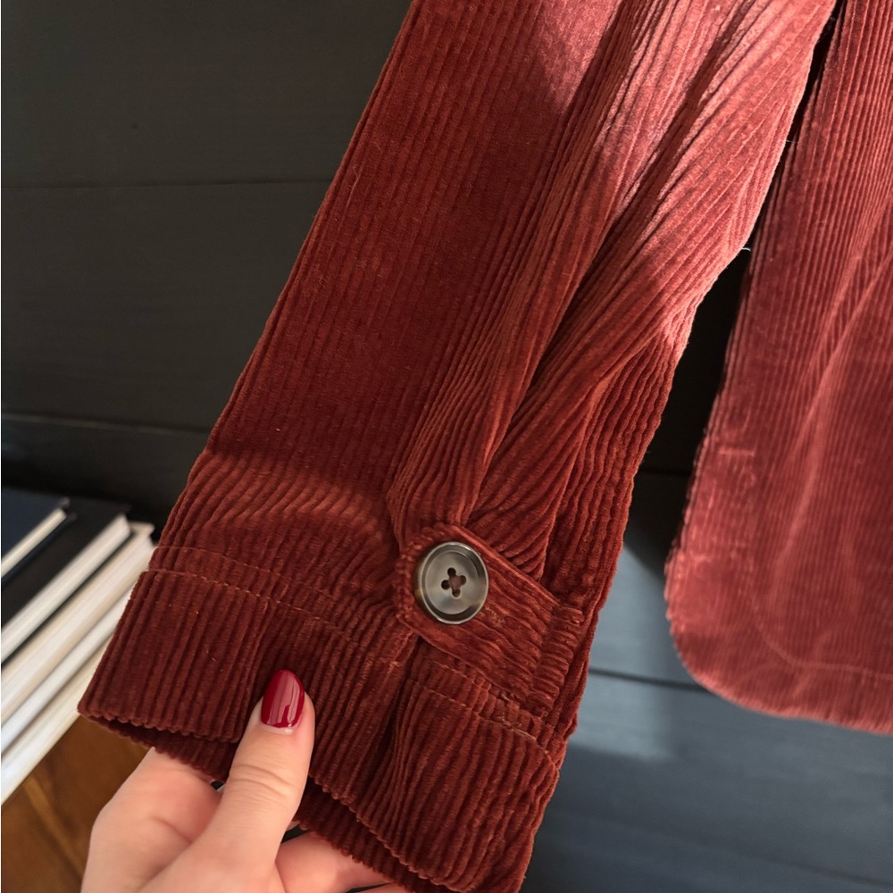 Madewell Burgundry/Rust Corduroy Button Down/Shacket - Picture 3 of 4